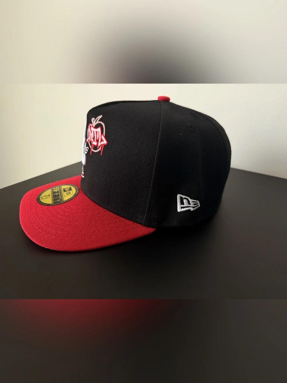 New Era Black & Red Atlanta 'A' Character Fitted Cap